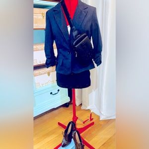 XS denim-look stretchy blazer NWOT